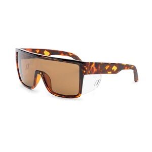 Tortoiseshell Shield Sunglasses with Brown Lens